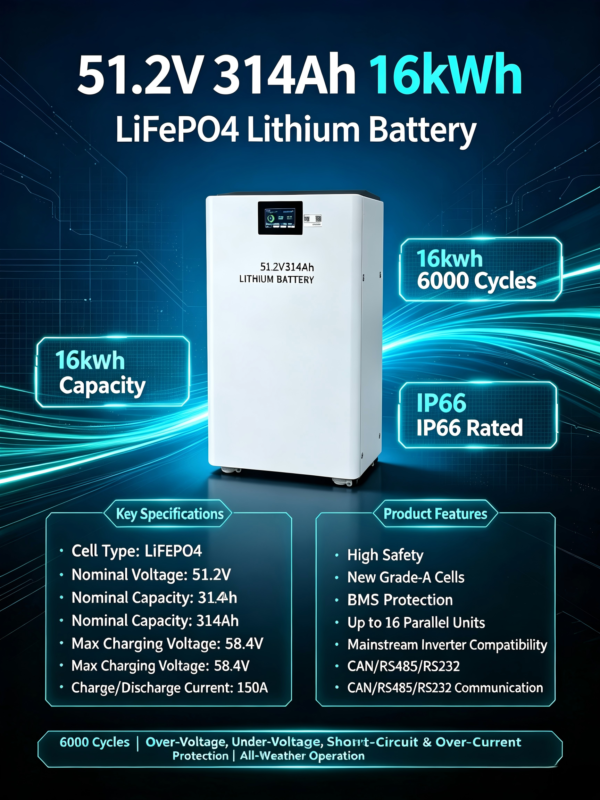 16度英文 16KWh Mobile Energy Storage Battery Cabinet